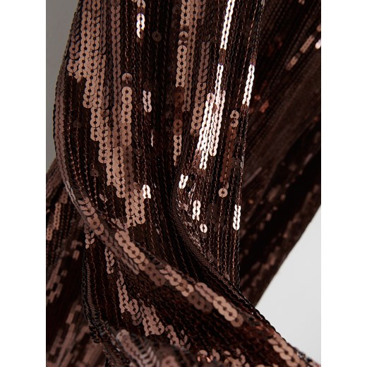 Reserved - Cekinowa sukienka mini - ciemnobrązowy Reserved XL Reserved