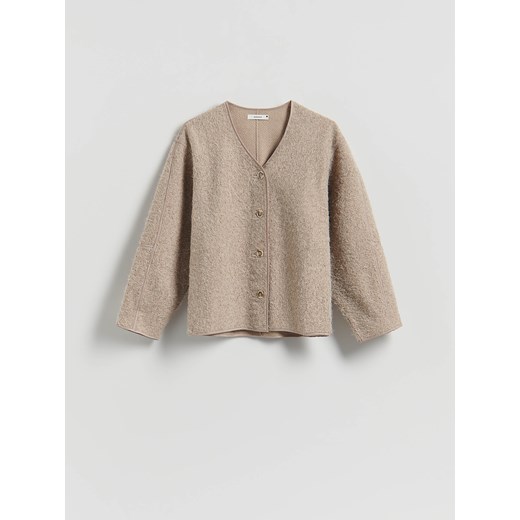 Reserved - Strukturalna marynarka - beżowy ze sklepu Reserved w kategorii Kurtki damskie - zdjęcie 186734948