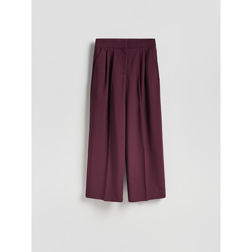 Reserved - Spodnie z zakładkami - burgundowy Reserved M Reserved