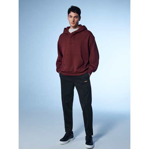 Sinsay - Bluza hoodie basic - bordowy Sinsay XS Sinsay