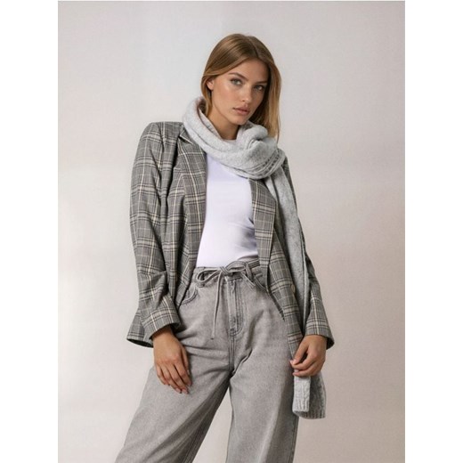 Sinsay - Szalik ze wzorkiem - szary ze sklepu Sinsay w kategorii Szaliki i chusty damskie - zdjęcie 186735619
