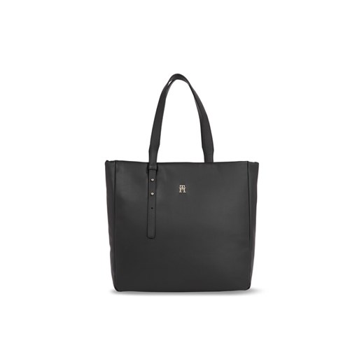 Torebka Tommy Hilfiger Th Soft Tote AW0AW15527 Czarny ze sklepu eobuwie.pl w kategorii Torby Shopper bag - zdjęcie 186735867