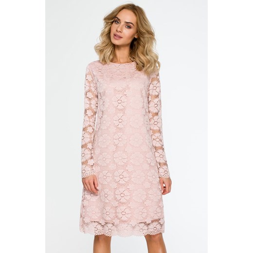 Sukienka M406, Kolor różowy, Rozmiar S, MOE Moe S Primodo