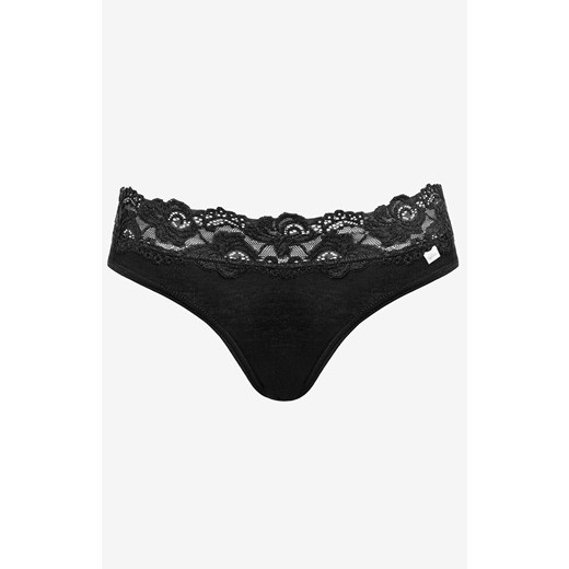 Figi damskie bawełniane z koronkową talią Viola, Kolor czarny, Rozmiar S, Pierre Cardin ze sklepu Primodo w kategorii Majtki damskie - zdjęcie 186736417