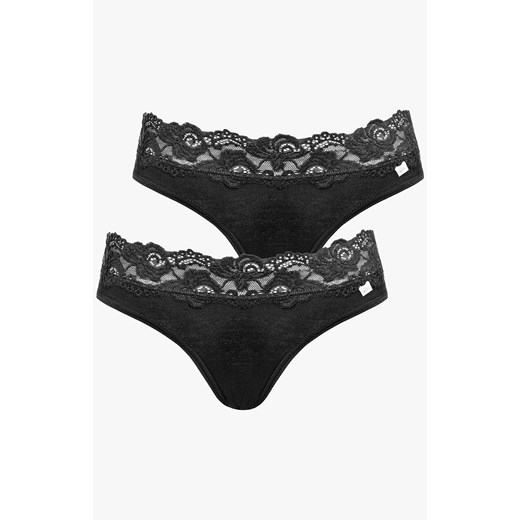 2-pack figi damskie bawełniane z koronkową talią czarne Viola, Kolor czarny, Rozmiar S, Pierre Cardin ze sklepu Primodo w kategorii Majtki damskie - zdjęcie 186736419
