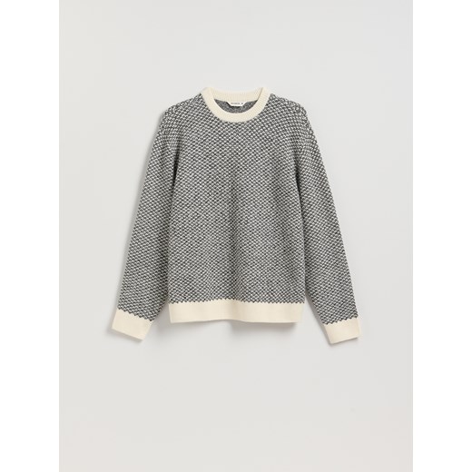 Reserved - Wzorzysty sweter - biały ze sklepu Reserved w kategorii Swetry męskie - zdjęcie 186736868