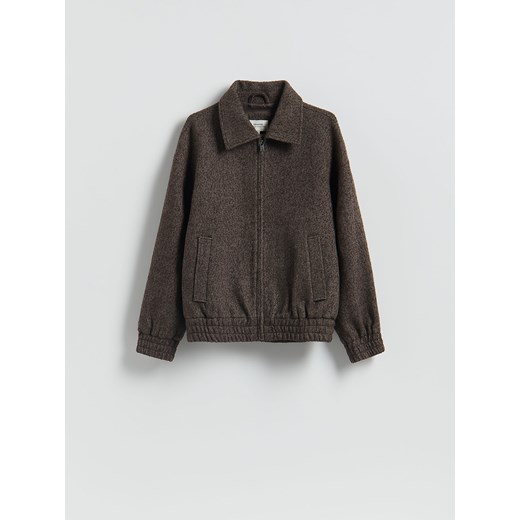 Reserved - Kurtka z wełną - ciemnobrązowy ze sklepu Reserved w kategorii Kurtki męskie - zdjęcie 186737076