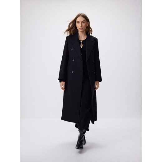 Reserved - Płaszcz z wełną Manteco - czarny ze sklepu Reserved w kategorii Płaszcze damskie - zdjęcie 186737417