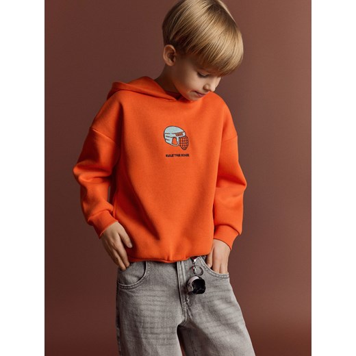 Reserved - Bawełniana bluza z kapturem - czerwony Reserved 128 (7-8 lat) Reserved