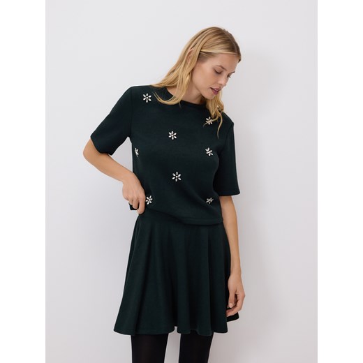 Reserved - Spódnica mini z falbanką - morski ze sklepu Reserved w kategorii Spódnice - zdjęcie 186737549