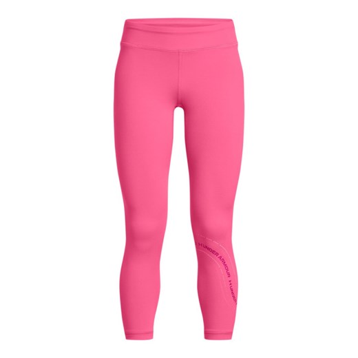 Dziewczęce legginsy treningowe Under Armour G Motion Branded Ankle Leg - różowe ze sklepu Sportstylestory.com w kategorii Spodnie dziewczęce - zdjęcie 186737839