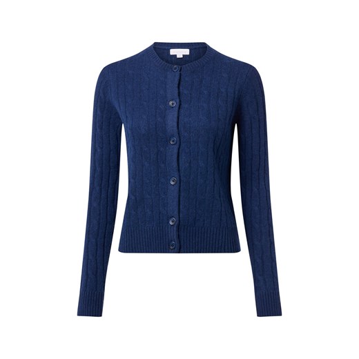 brookshire Wełniany kardigan damski Kobiety Wełna indygo jednolity ze sklepu vangraaf w kategorii Swetry damskie - zdjęcie 186738526