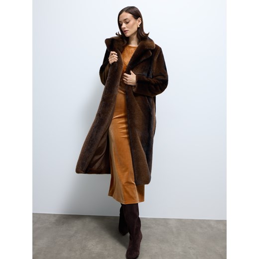 Mohito - Welurowa sukienka midi - pomarańczowy Mohito XS Mohito