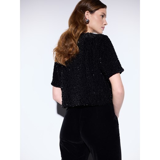 Mohito - Cekinowa czarna bluzka - czarny Mohito L Mohito
