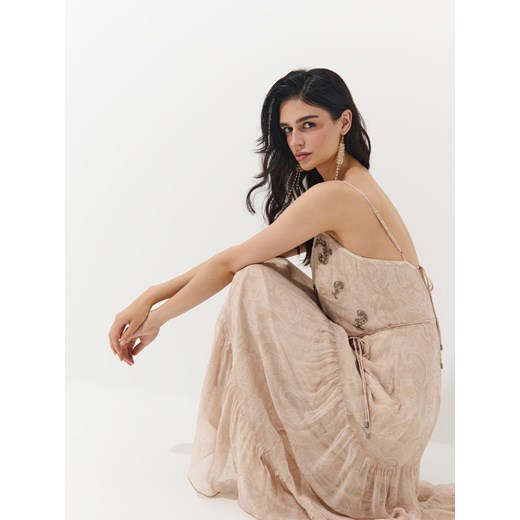 Mohito - Sukienka maxi z wiskozy - beżowy ze sklepu Mohito w kategorii Sukienki - zdjęcie 186738659