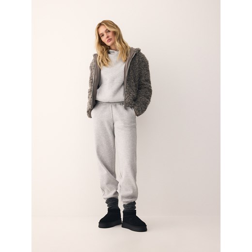 Reserved - Spodnie dresowe ze ściągaczami - jasnoszary ze sklepu Reserved w kategorii Spodnie damskie - zdjęcie 186739377