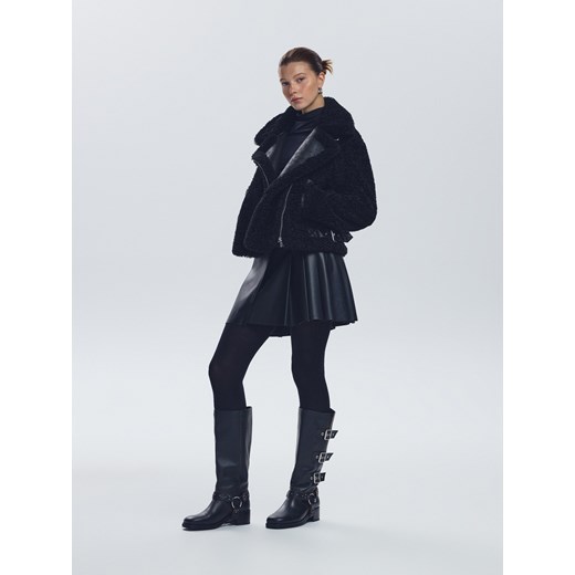 Reserved - Kurtka z imitacji baranka - czarny ze sklepu Reserved w kategorii Kurtki damskie - zdjęcie 186739417