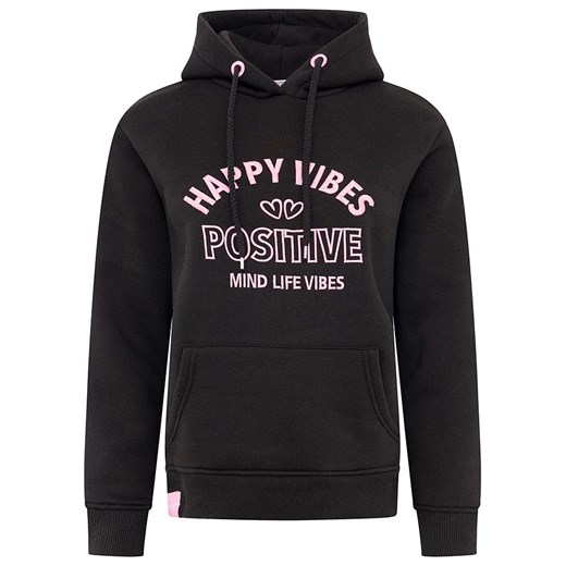 Zwillingsherz Bluza &quot;Happy Vibes&quot; w kolorze czarnym ze sklepu Limango Polska w kategorii Bluzy damskie - zdjęcie 186740825