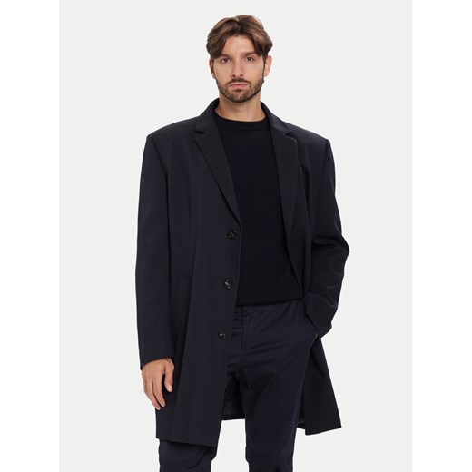 Bugatti Płaszcz wełniany 821628-84221 D Granatowy Regular Fit ze sklepu MODIVO w kategorii Płaszcze męskie - zdjęcie 186740955