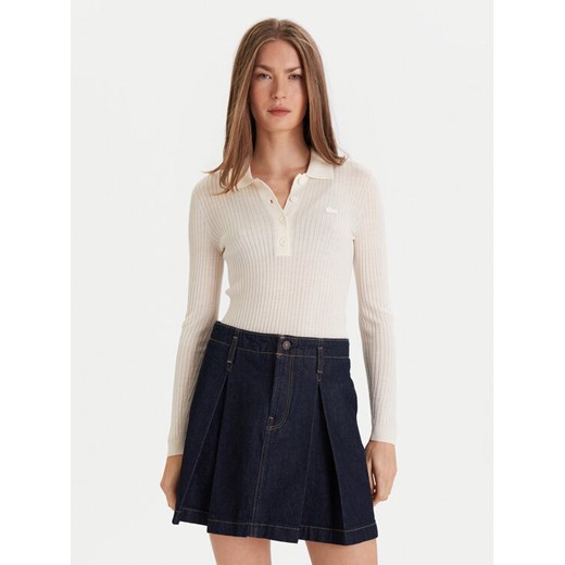 Lacoste Sweter AF4006 Écru Slim Fit ze sklepu MODIVO w kategorii Swetry damskie - zdjęcie 186740975