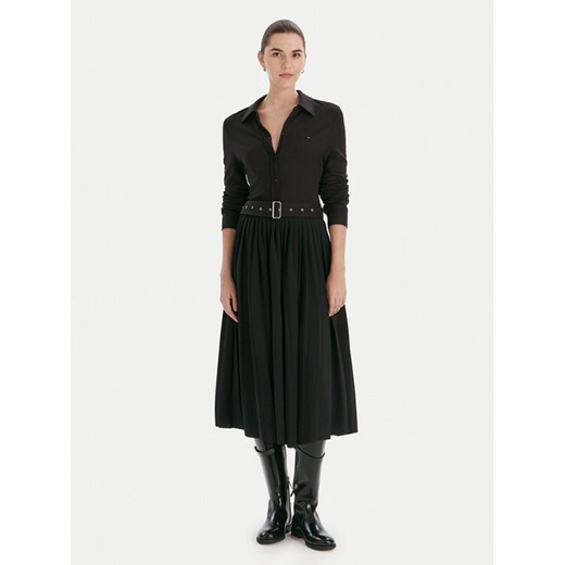 Tommy Hilfiger Sukienka koszulowa WW0WW48398 Czarny Regular Fit - id: 0000305376039 - marki Tommy Hilfiger - 186741008 Tommy Hilfiger Sukienka koszulowa WW0WW48398 Czarny Regular Fit ze sklepu MODIVO w kategorii Sukienki - zdjęcie 186741008