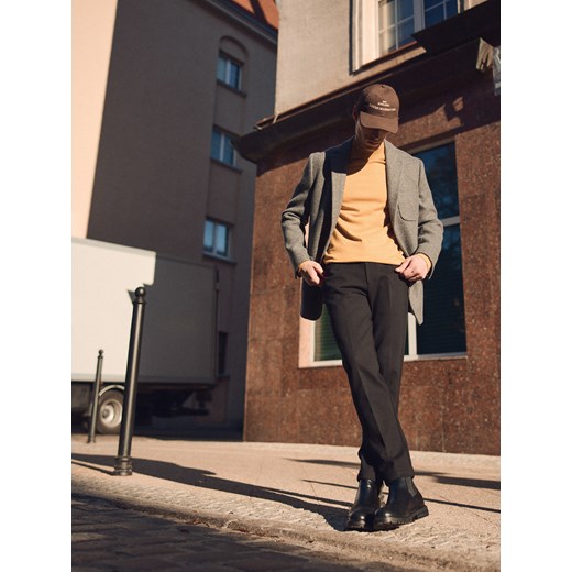 Reserved - Spodnie chino slim z kantem - czarny ze sklepu Reserved w kategorii Spodnie męskie - zdjęcie 186742589