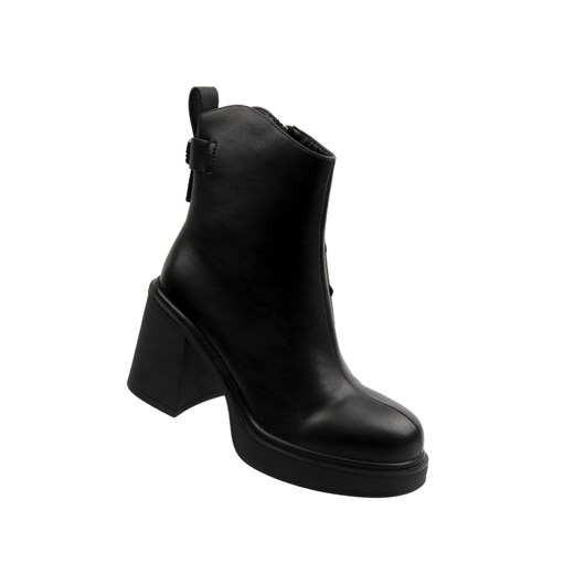 Botki damskie na obcasie Cambell 25-98301, czarne ze sklepu ulubioneobuwie w kategorii Botki - zdjęcie 186742836