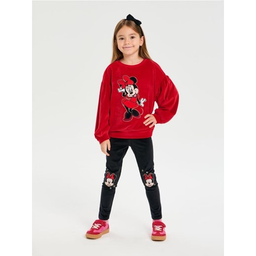 Sinsay - Bluza z welurowym wykończeniem Minnie Mouse - czerwony ze sklepu Sinsay w kategorii Bluzy dziewczęce - zdjęcie 186744035