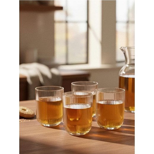 Sinsay - Ryflowane szklanki 4 pack - biały ze sklepu Sinsay w kategorii Szklanki - zdjęcie 186744067