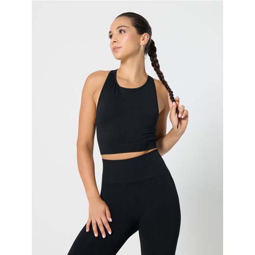 Sinsay - Top sportowy z wycięciem na plecach - czarny ze sklepu Sinsay w kategorii Bluzki damskie - zdjęcie 186744069