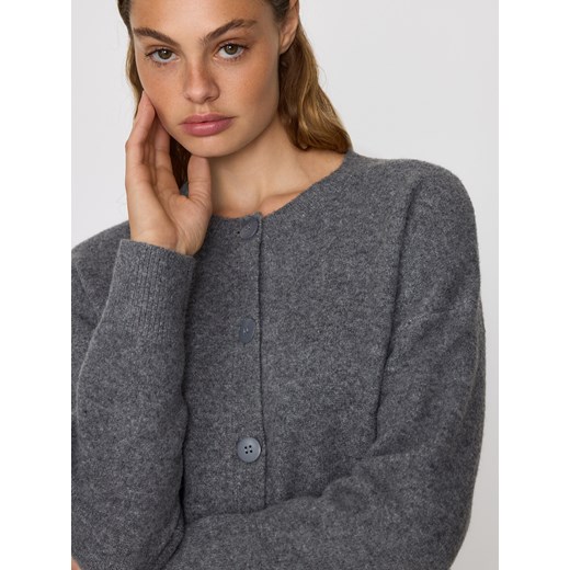 Reserved - Kardigan z obniżoną linią ramion - szary ze sklepu Reserved w kategorii Swetry damskie - zdjęcie 186745228