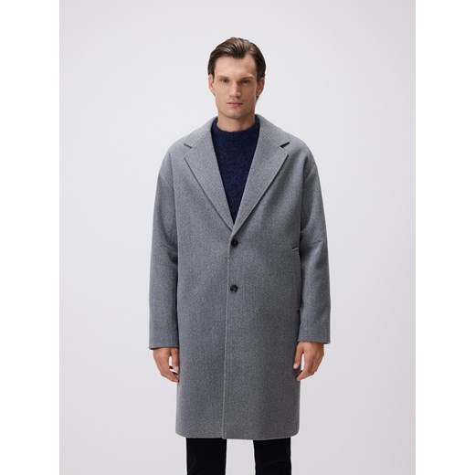 Reserved - Płaszcz z kołnierzem - jasnoszary Reserved XL Reserved