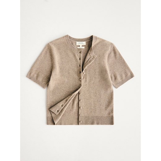 Reserved - Kardigan z wełny merino - brązowy ze sklepu Reserved w kategorii Swetry damskie - zdjęcie 186745396