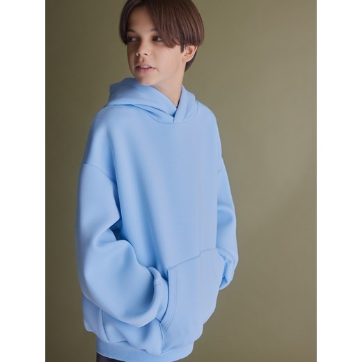 Reserved - Bluza interlock z kapturem - jasnoniebieski ze sklepu Reserved w kategorii Bluzy chłopięce - zdjęcie 186745435