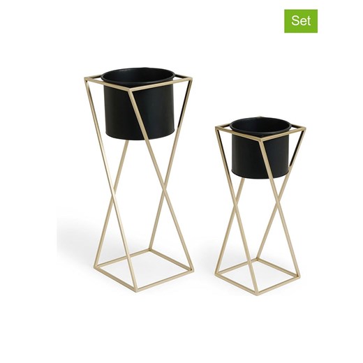 Lifa Living Stojaki (2 szt.) &quot;Vera&quot; w kolorze złoto-czarnym na rośliny ze sklepu Limango Polska w kategorii Doniczki i osłonki - zdjęcie 186746028