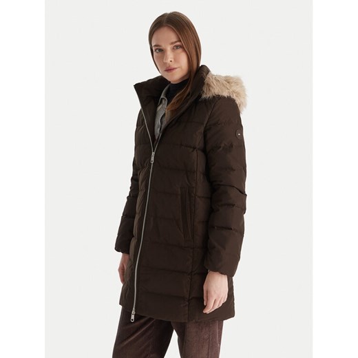Tommy Hilfiger Płaszcz zimowy WW0WW47540 Brązowy Slim Fit ze sklepu MODIVO w kategorii Płaszcze damskie - zdjęcie 186746445