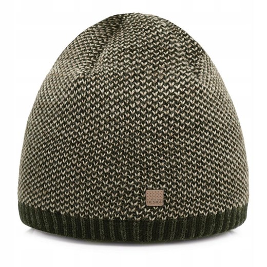Ciepła, Dwuwarstwowa Czapka Beanie - Pako Jeans - Oliwkowy Melanż CPAPJNSz92ol ze sklepu JegoSzafa.pl w kategorii Czapki zimowe męskie - zdjęcie 186748507