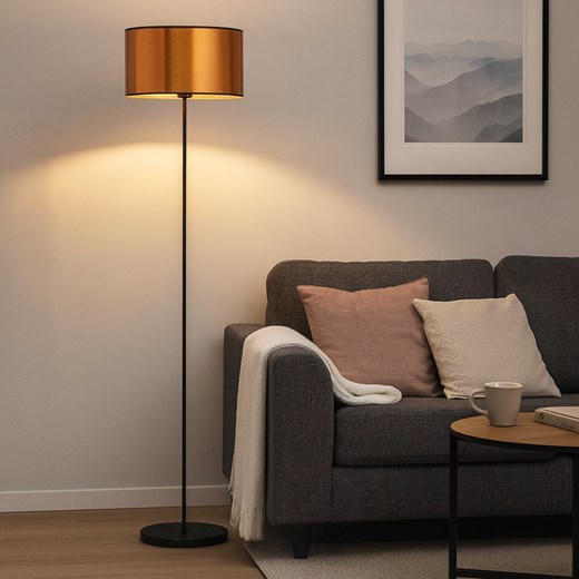 Nowoczesna lampa podłogowa z miedzianymi elementami WERONA MIRROR - id: 6570 - marki Ciekot Partners Sp. Z O. O. - 186748579 Nowoczesna lampa podłogowa z miedzianymi elementami WERONA MIRROR ze sklepu Lysne w kategorii Lampy podłogowe - zdjęcie 186748579