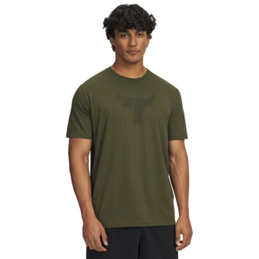 Męska koszulka treningowa Under Armour Project Rock Brahma Bull - khaki ze sklepu Sportstylestory.com w kategorii T-shirty męskie - zdjęcie 186749129