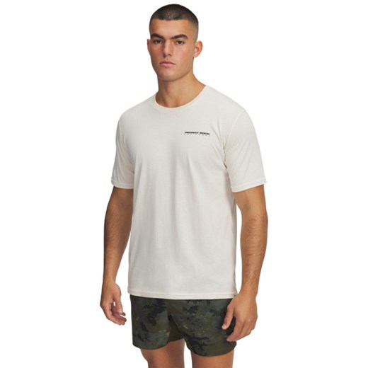 Męski t-shirt z nadrukiem Under Armour Project Rock - biały ze sklepu Sportstylestory.com w kategorii T-shirty męskie - zdjęcie 186749145