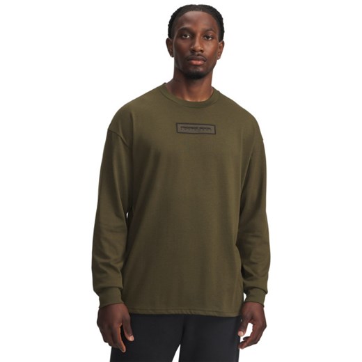 Męski longsleeve z nadrukiem Under Armour Project Rock LS - khaki ze sklepu Sportstylestory.com w kategorii T-shirty męskie - zdjęcie 186749148