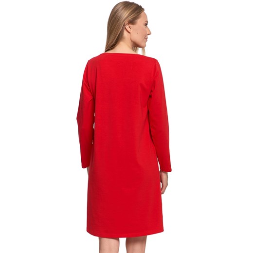 Moraj świąteczna bawełniana koszula nocna damska PDK2800-003, Kolor czerwony, Moraj L promocyjna cena Intymna