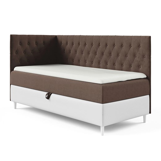 Brązowe łóżko z pojemnikiem na pościel 3 rozmiary D8-H86 ze sklepu Edinos.pl w kategorii Łóżka i materace - zdjęcie 186750125