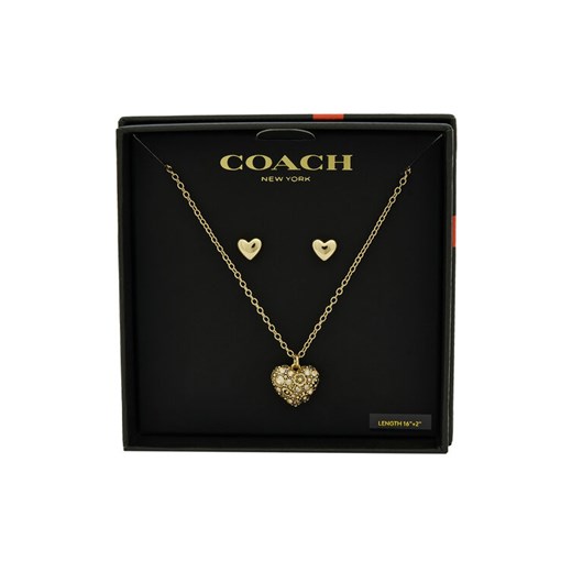 Zestaw naszyjnik i kolczyki Coach 37541359 Złoty ze sklepu eobuwie.pl w kategorii Naszyjniki - zdjęcie 186751099