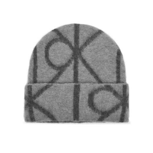 Czapka Calvin Klein Emblem Aop Brushed LV04D8071G Szary ze sklepu eobuwie.pl w kategorii Czapki zimowe męskie - zdjęcie 186751185