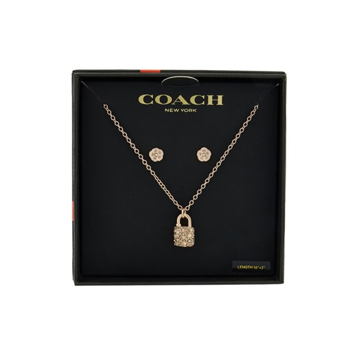 Zestaw naszyjnik i kolczyki Coach 37541360 Różowe złoto ze sklepu eobuwie.pl w kategorii Naszyjniki - zdjęcie 186751216
