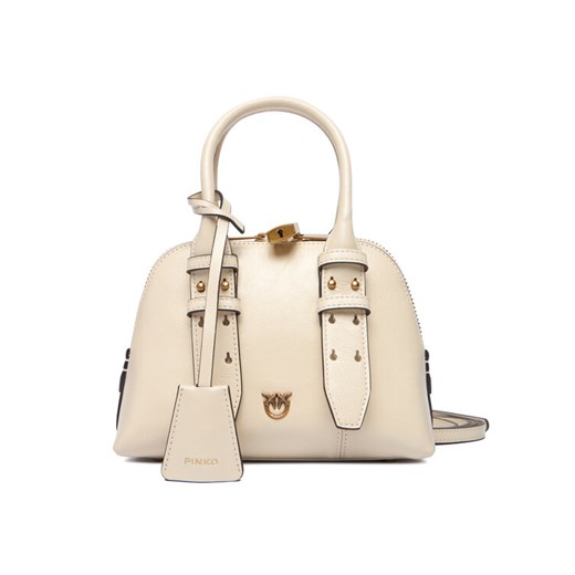 Torebka PINKO Bowling Bag Zip Mini AI 25-26 PLTT 105333 A0QO Écru - id: 8053177306446 - marki Pinko - 186751249 Torebka PINKO Bowling Bag Zip Mini AI 25-26 PLTT 105333 A0QO Écru ze sklepu eobuwie.pl w kategorii Torebki damskie - zdjęcie 186751249