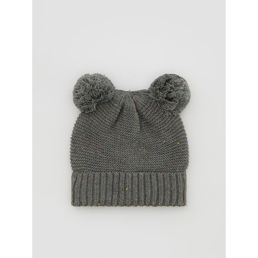 Reserved - Czapka z uszami - ciemnoszary Reserved 3-6 miesięcy Reserved