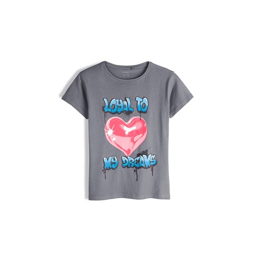 GATE Bawełniana koszulka z nadrukiem 8Y ze sklepu gateshop w kategorii Bluzki dziewczęce - zdjęcie 186753618