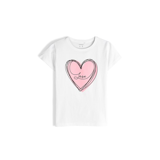 GATE Bawełniana koszulka z nadrukiem 3Y ze sklepu gateshop w kategorii Bluzki dziewczęce - zdjęcie 186753619